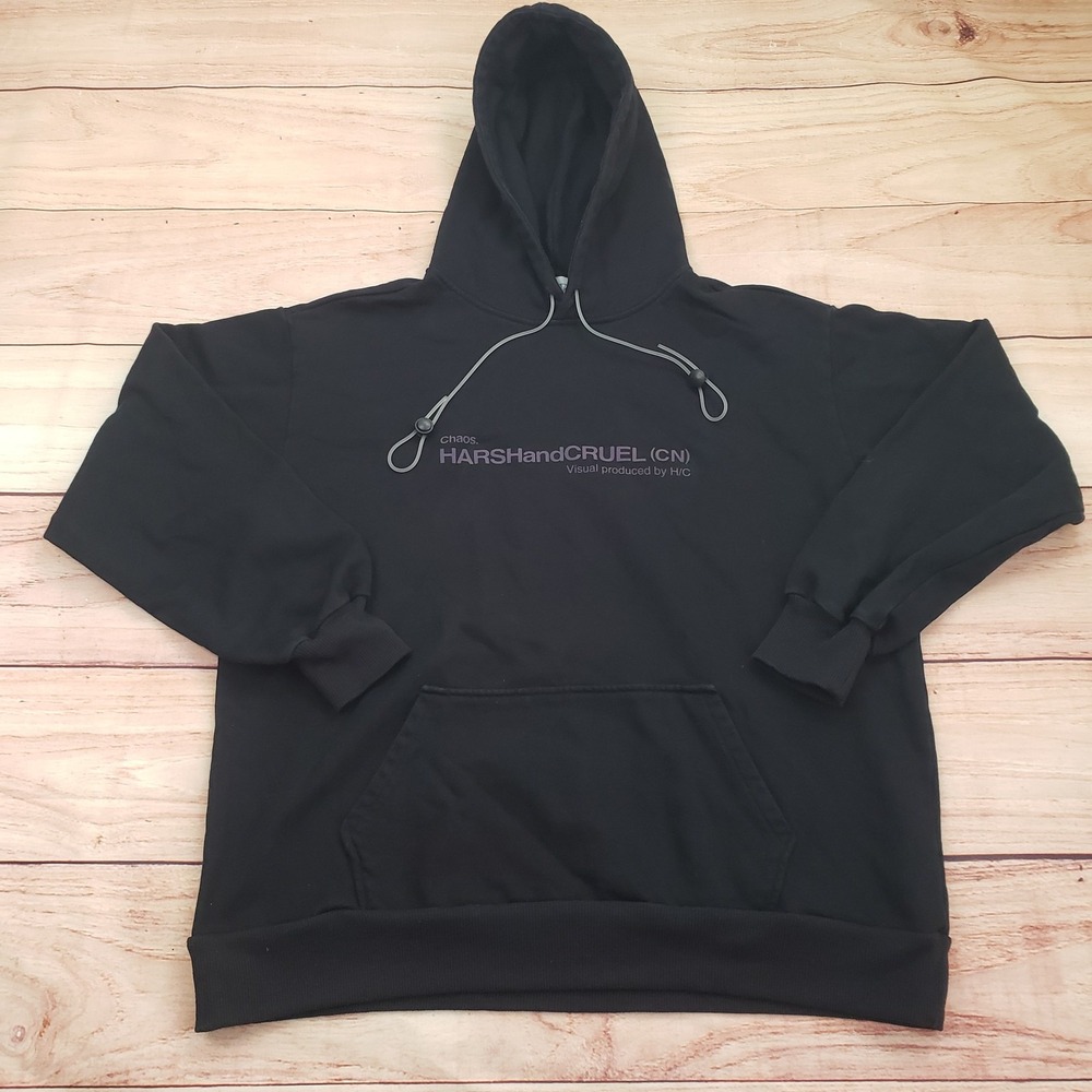 HarshandCruel Hoodie Mens Large Black‎ Chaos Reorganization Streetwear Pullover